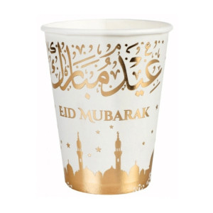 10 gobelets en carton Eid Mubarak
