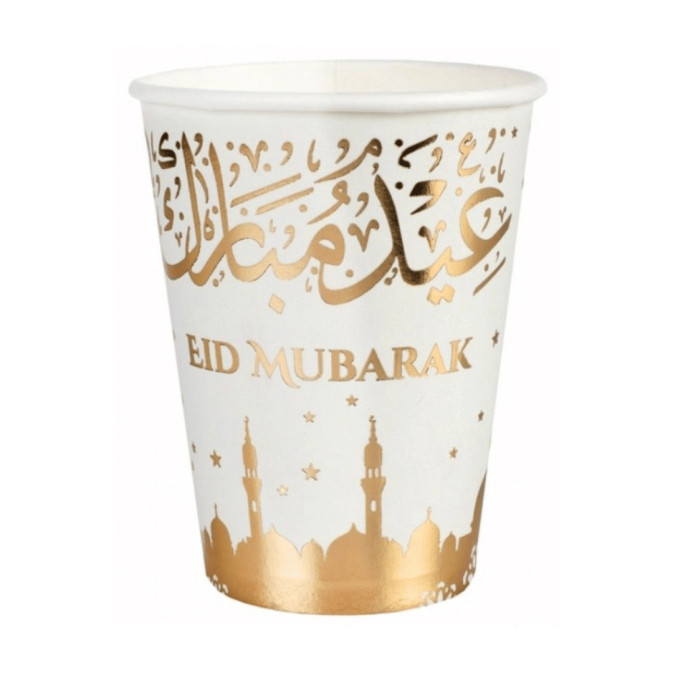 10 gobelets en carton Eid Mubarak
