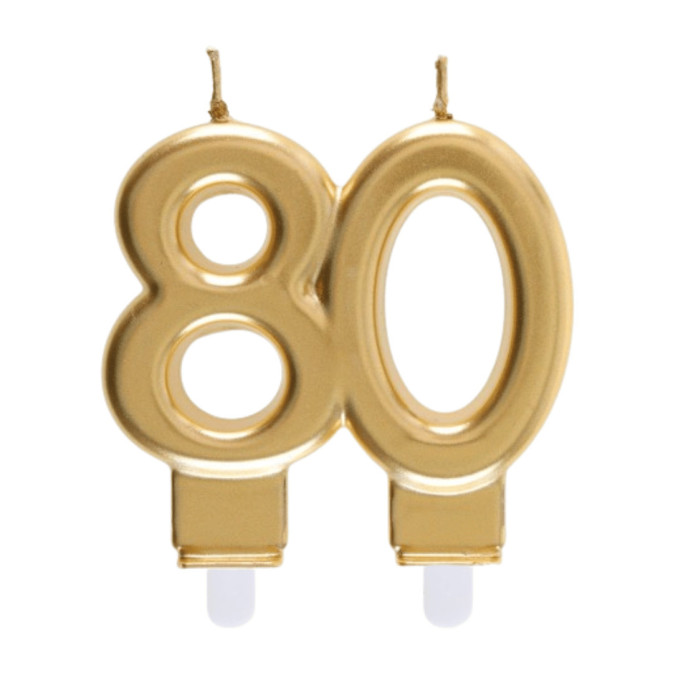 Bougie dorées 80 ans