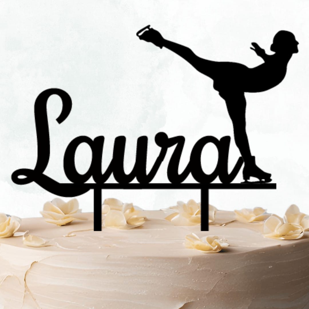 Cake topper patineuse artistique sur gateau
