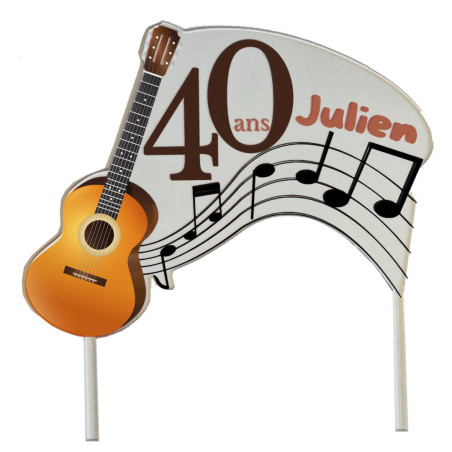 Cake topper guitare personnalisable