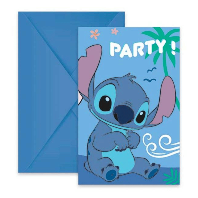 6 cartons d'invitation Stitch