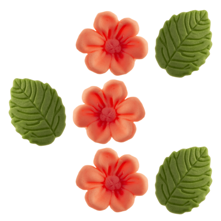 fleurs rose pastel et feuilles