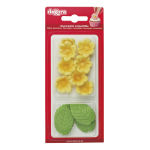 8 fleurs jaunes et 5 feuilles
