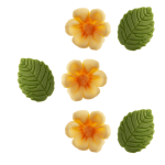 détails 8 fleurs jaunes et 5 feuilles