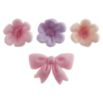 Fleurs sucre et nœud rose Dekora