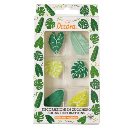 Décors en sucre Feuilles Tropicales