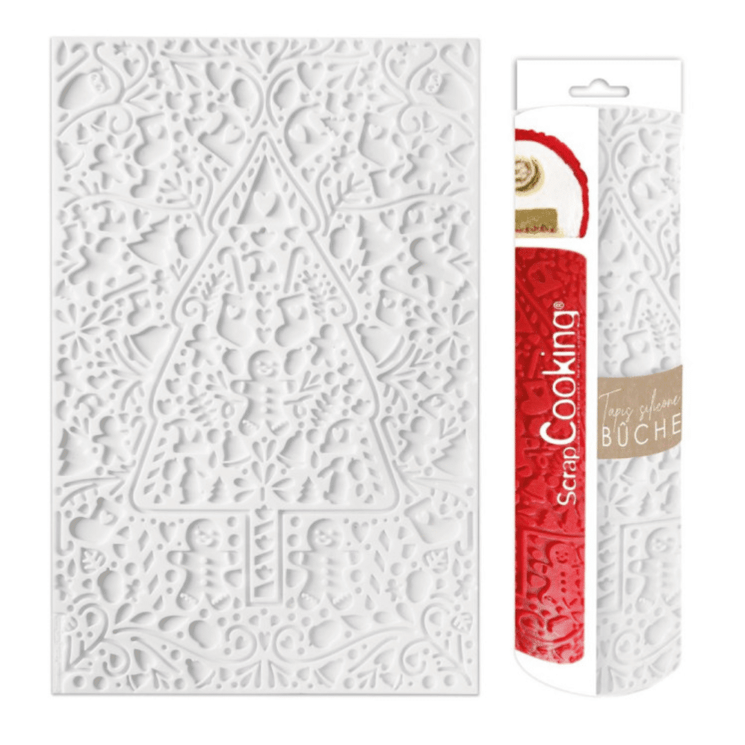 Tapis en silicone pour bûche motifs de Noël