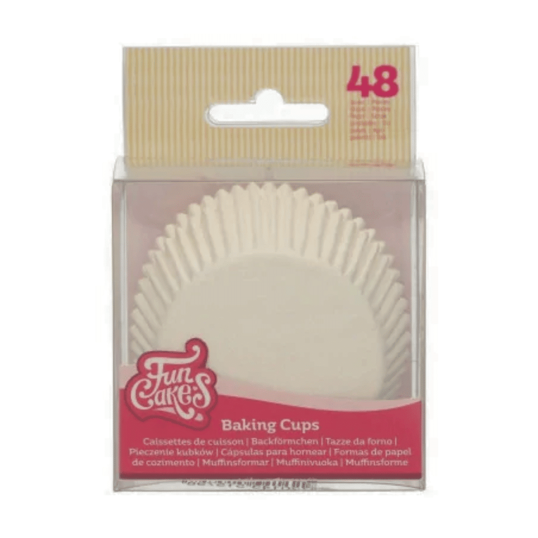 48 caissettes à cupcakes blanches