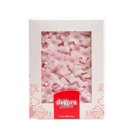 mini fleurs roses en azyme Dekora
