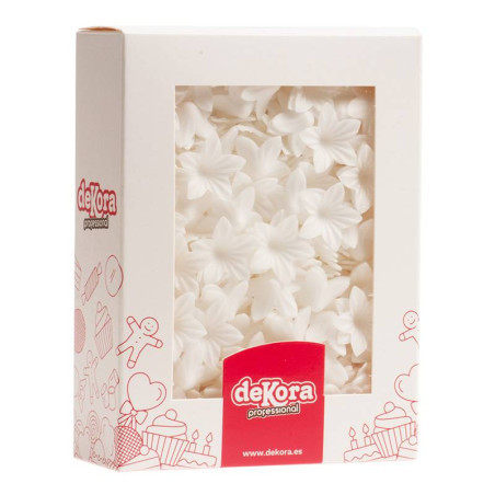 décoration gâteau en azyme - mini fleurs blanches