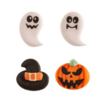 sujets en sucre comestibles pour Halloween, fantômes, citrouilles et sorcières