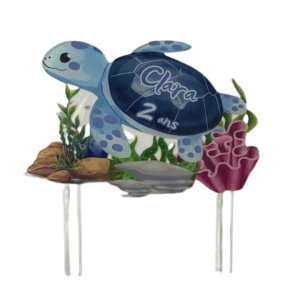 Cake topper tortue personnalisable