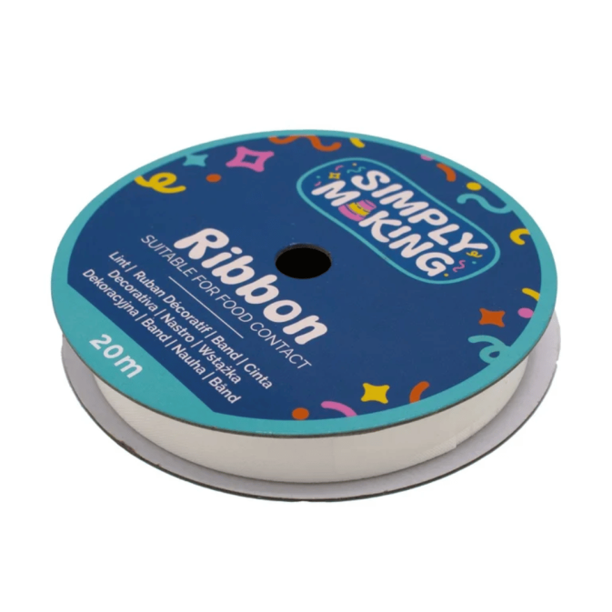 Ruban alimentaire décoratif blanc