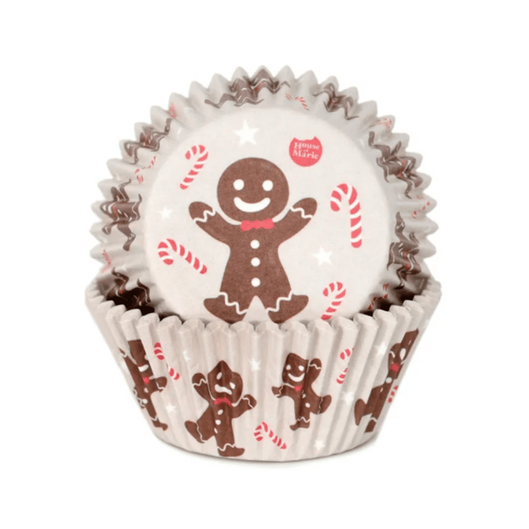 48 caissettes à cupcakes pain d'épices et sucre d'orge