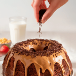 gâteau décoré avec vermicelles chocolat noir