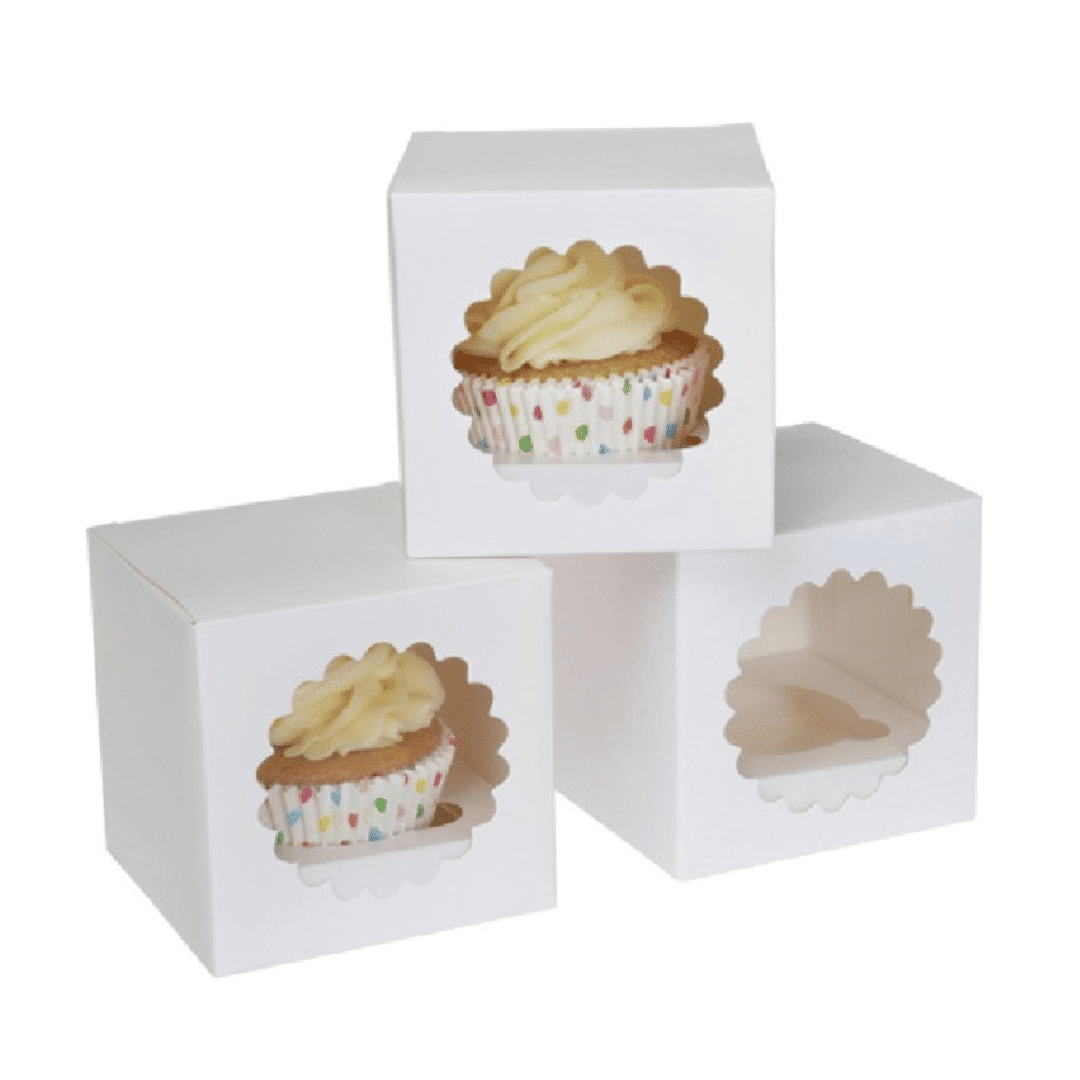 Boîte à cupcake blanche - 3 pièces