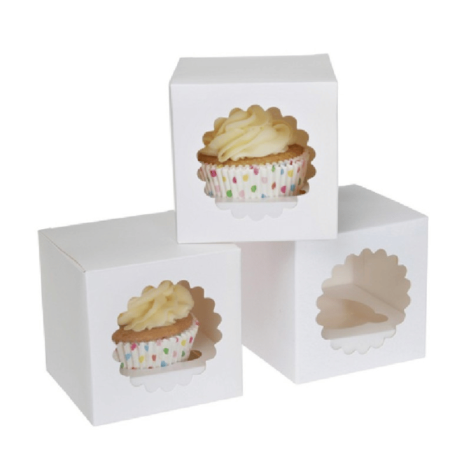 Boîte à cupcake blanche - 3 pièces