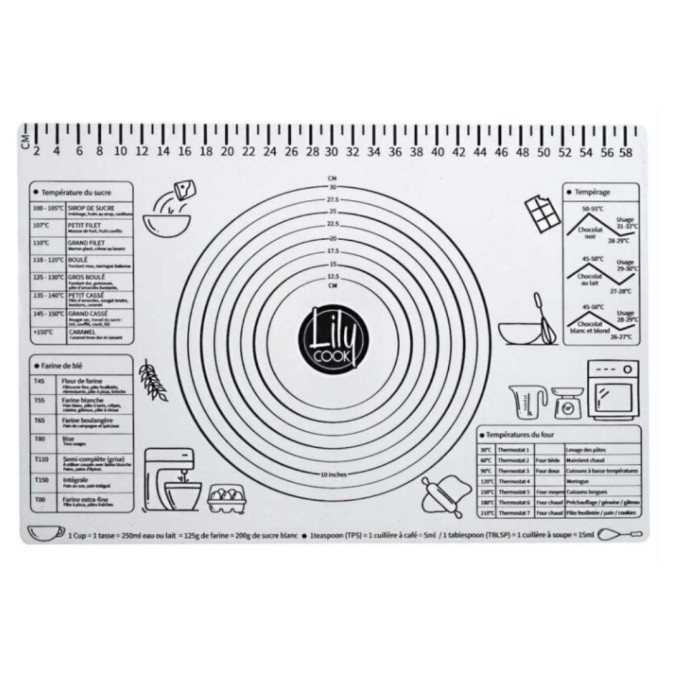 tapis de cuisine gradué anti-adhésif 40x60 cm