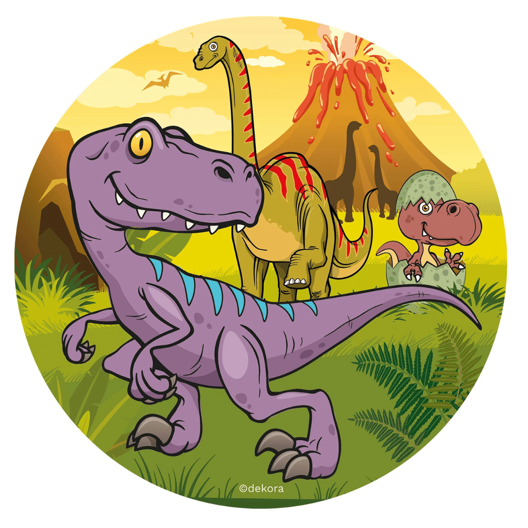 disque comestible deco gâteau dinosaure