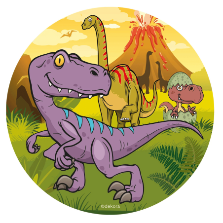 disque comestible deco gâteau dinosaure