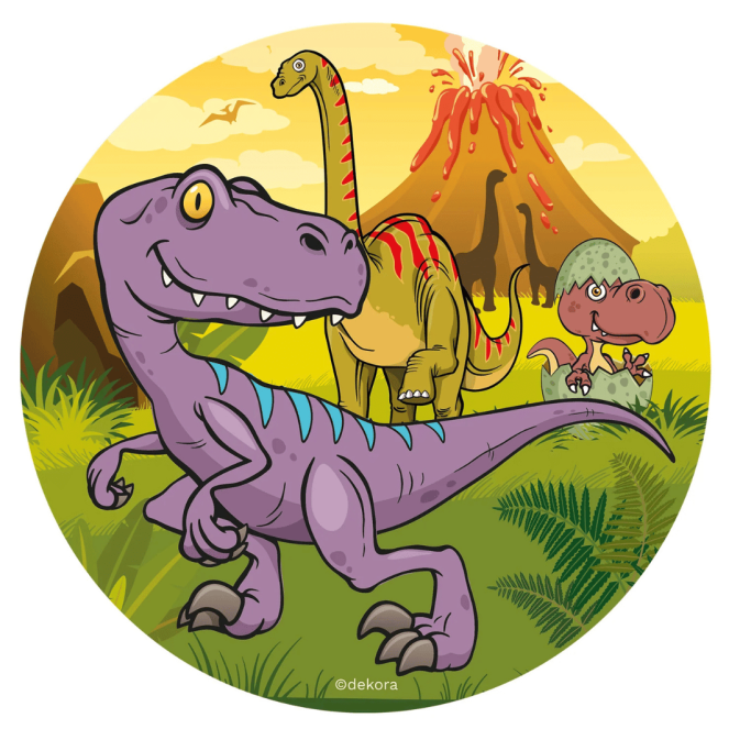 disque comestible deco gâteau dinosaure