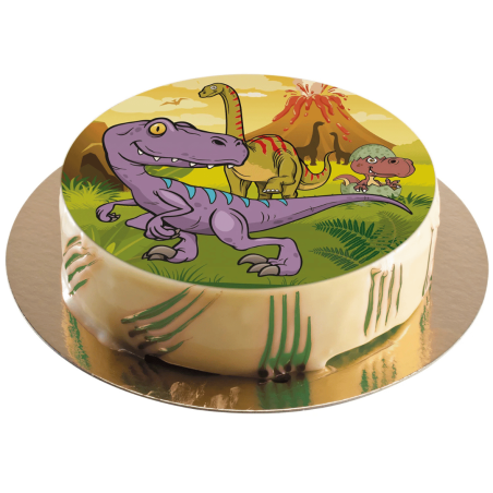 deco gateau dinosaure avec disque comestible