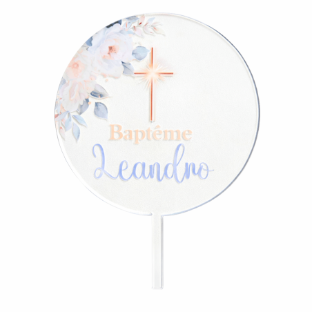cake topper bapteme et prénom