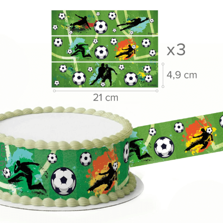 deco gâteau foot dekora avec feuilles comestibles