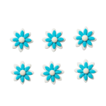 6 marguerites en sucre bleu clair Decora