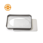 moule à tarte en acier avec fond amovible rectangulaire
