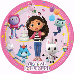 lot de 8 assiettes gabby chat et la maison magique