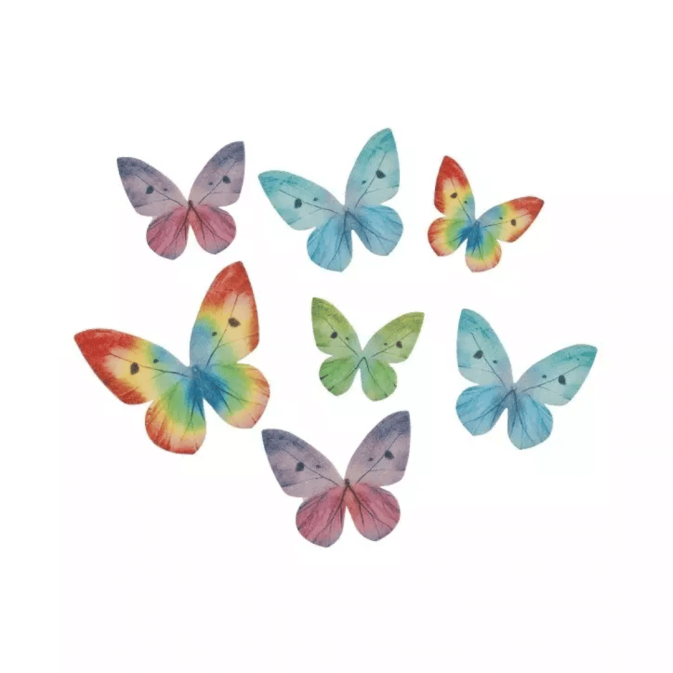 Décoration azyme papillon pour gâteau multicolore x87