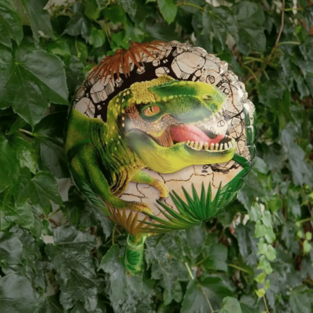 ballon anniversaire t rex en aluminium fourni avec paille
