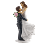 Figurine gâteau mariage mariés dans les bras