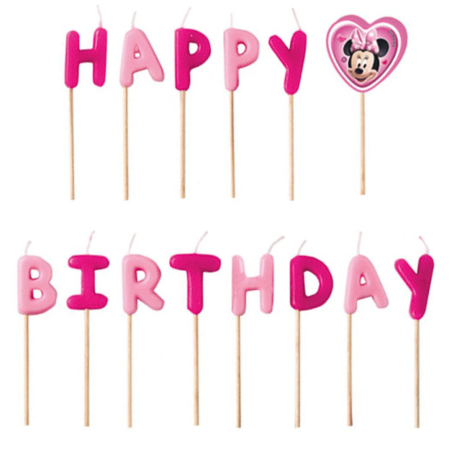 bougies happy birthday pour gateau anniversaire minnie