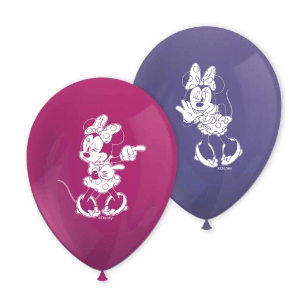 8 ballons anniversaire minnie en latex