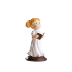 figurine pour gateau de communion fille tenant une bible