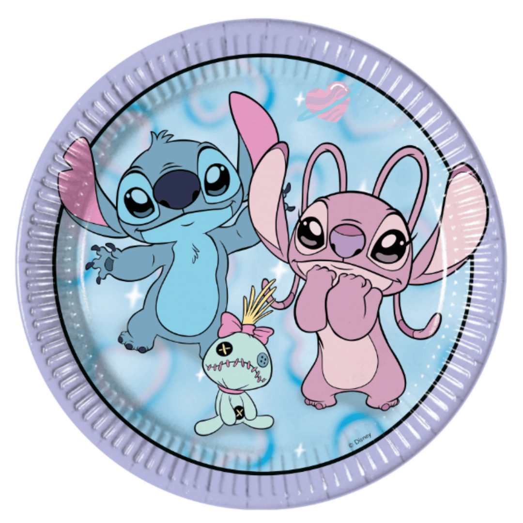 assiettes en carton pour anniversaire stitch et angel