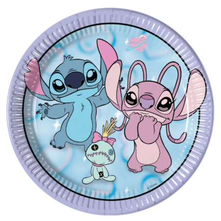 assiettes en carton pour anniversaire stitch et angel