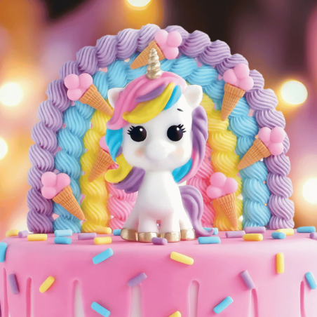 modelage licorne en pate a sucre