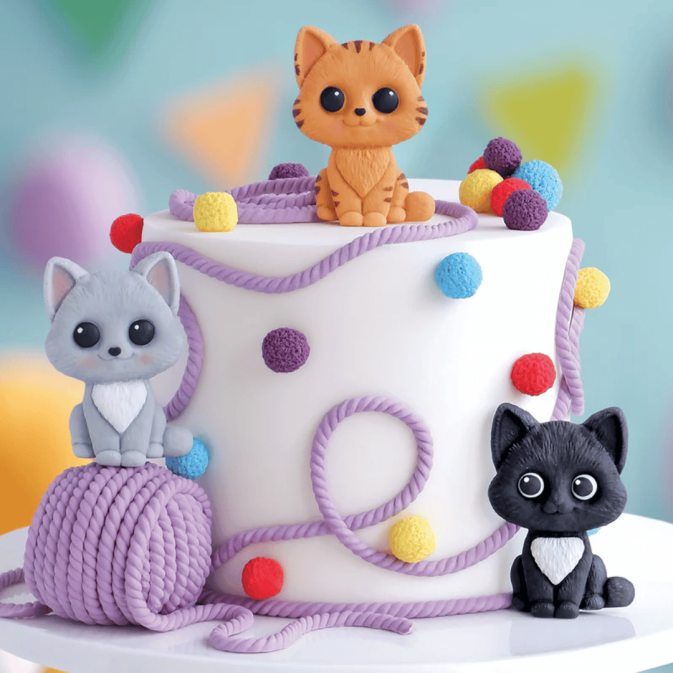 decorations pate a sucre chat