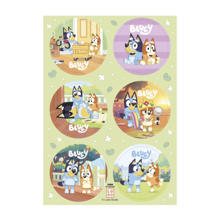 6 mini disques azymes cupcakes Bluey