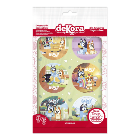 6 mini disques azymes cupcakes Bluey Dekora