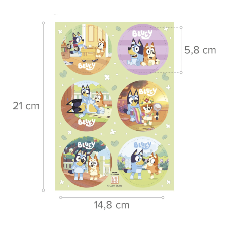 Mini disques azymes pour cupcakes et gâteau Bluey x6