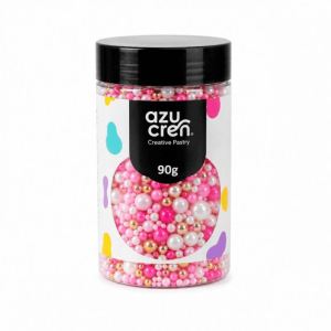 Perles sucre dorées, roses et blanches - 90 g