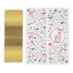 Boite à buche joyeux noel avec semelle or