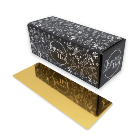 boite a buche noire carton rigide avec semelle dorée