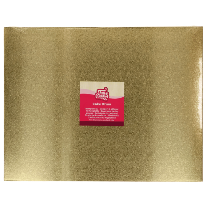 cake board rectangulaire 40 cm doré funcakes