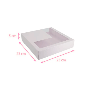 Boîte à gâteau blanche avec fenêtre pour pro -lot de 5